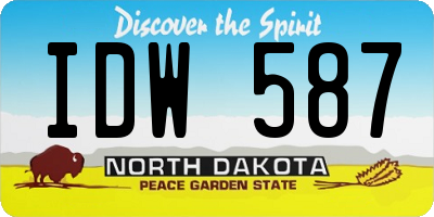 ND license plate IDW587