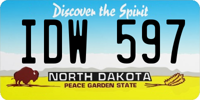 ND license plate IDW597