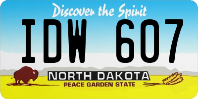 ND license plate IDW607