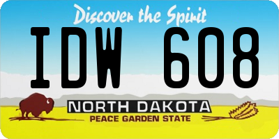 ND license plate IDW608
