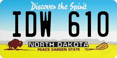 ND license plate IDW610