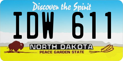 ND license plate IDW611