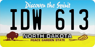ND license plate IDW613