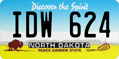 ND license plate IDW624