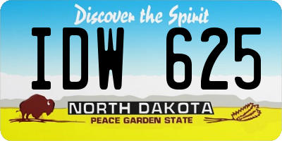 ND license plate IDW625