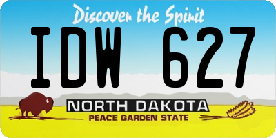 ND license plate IDW627