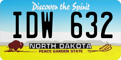 ND license plate IDW632