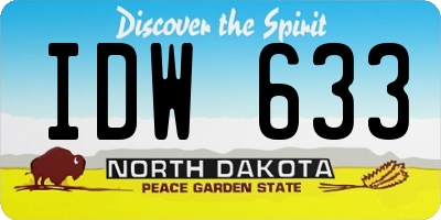 ND license plate IDW633