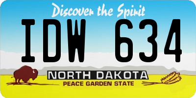 ND license plate IDW634