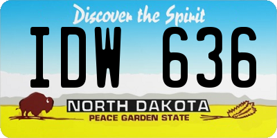 ND license plate IDW636