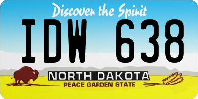 ND license plate IDW638