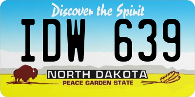 ND license plate IDW639