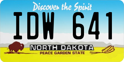 ND license plate IDW641