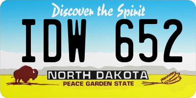 ND license plate IDW652