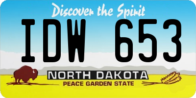 ND license plate IDW653