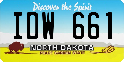 ND license plate IDW661