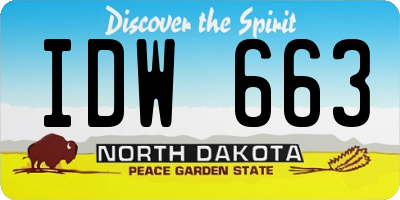 ND license plate IDW663