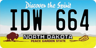 ND license plate IDW664