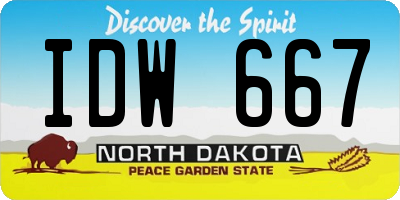 ND license plate IDW667