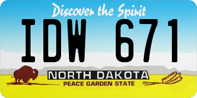 ND license plate IDW671