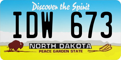 ND license plate IDW673