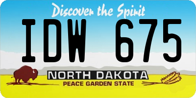ND license plate IDW675