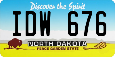 ND license plate IDW676