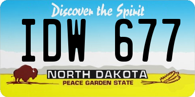 ND license plate IDW677