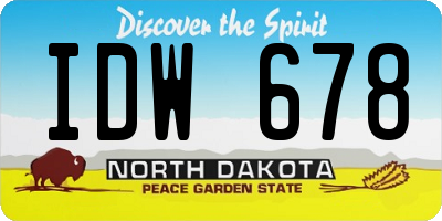 ND license plate IDW678