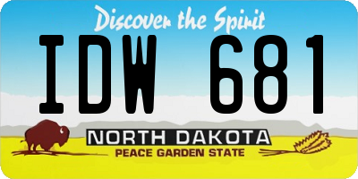 ND license plate IDW681