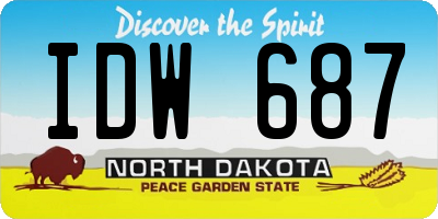 ND license plate IDW687