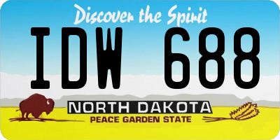 ND license plate IDW688