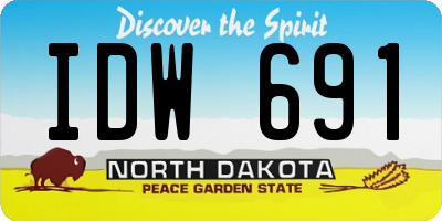 ND license plate IDW691
