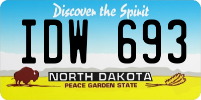 ND license plate IDW693