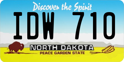 ND license plate IDW710