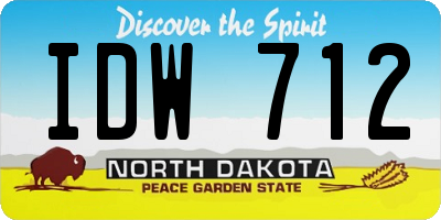 ND license plate IDW712