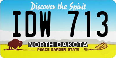 ND license plate IDW713
