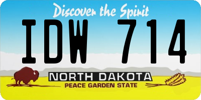 ND license plate IDW714
