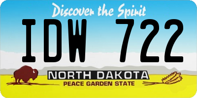 ND license plate IDW722