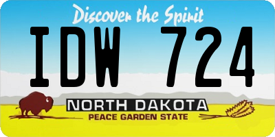 ND license plate IDW724