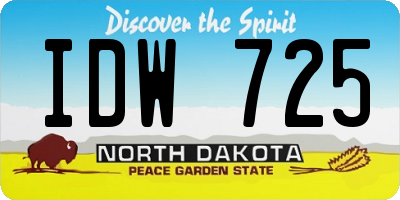 ND license plate IDW725