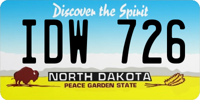 ND license plate IDW726