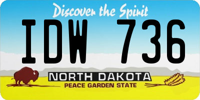 ND license plate IDW736