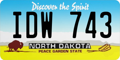 ND license plate IDW743