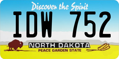 ND license plate IDW752