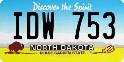 ND license plate IDW753