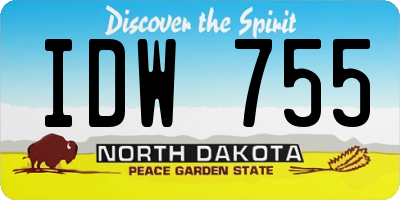 ND license plate IDW755