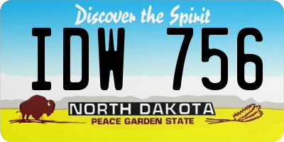 ND license plate IDW756