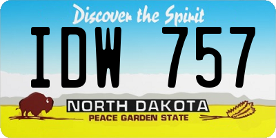 ND license plate IDW757