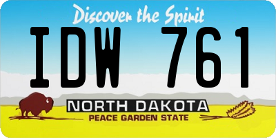 ND license plate IDW761